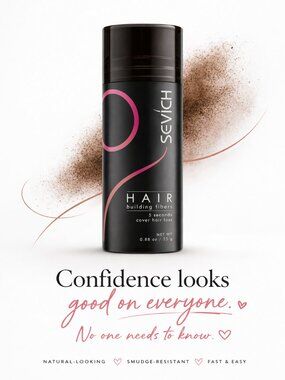 SEVICH'S MED. BROWN HAIR FIBER  FOR INSTANT COVERAGE ON THOSE THINNING AREAS!